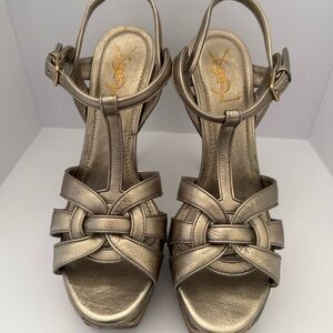 Yves Saint Laurent Metallic Gold Heels
